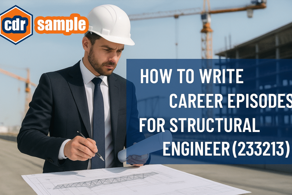 Structural engineer working on bridge design plans for Engineers Australia CDR career episodes.