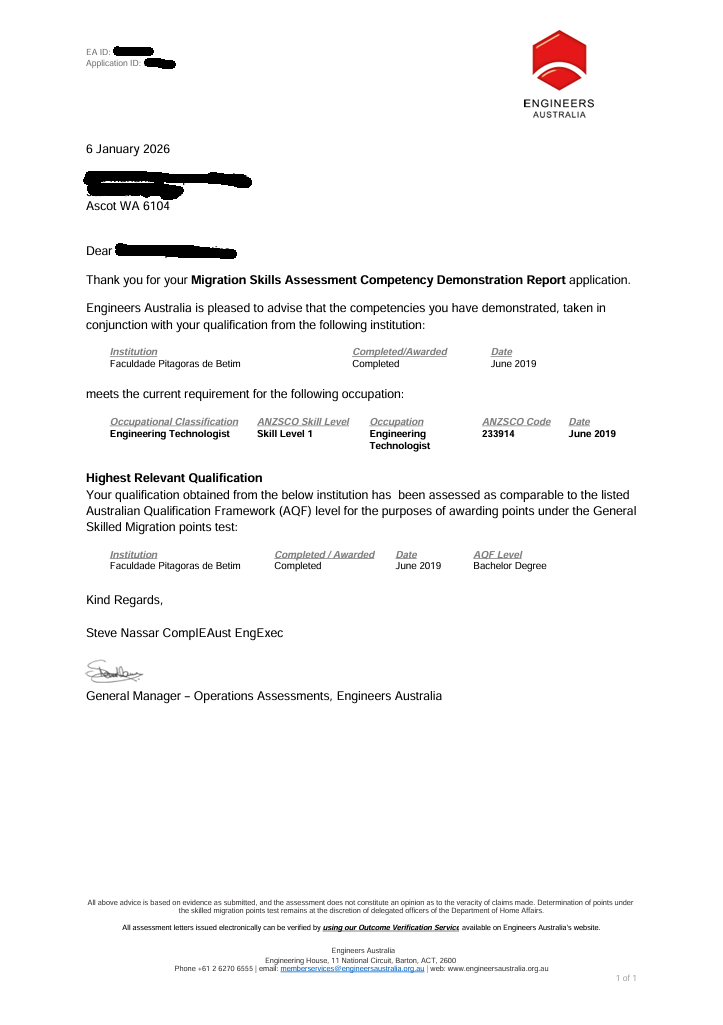 CDR for Migration Skills Assessment